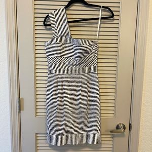 BGBG Stripped One Shoulder Dress with Pockets